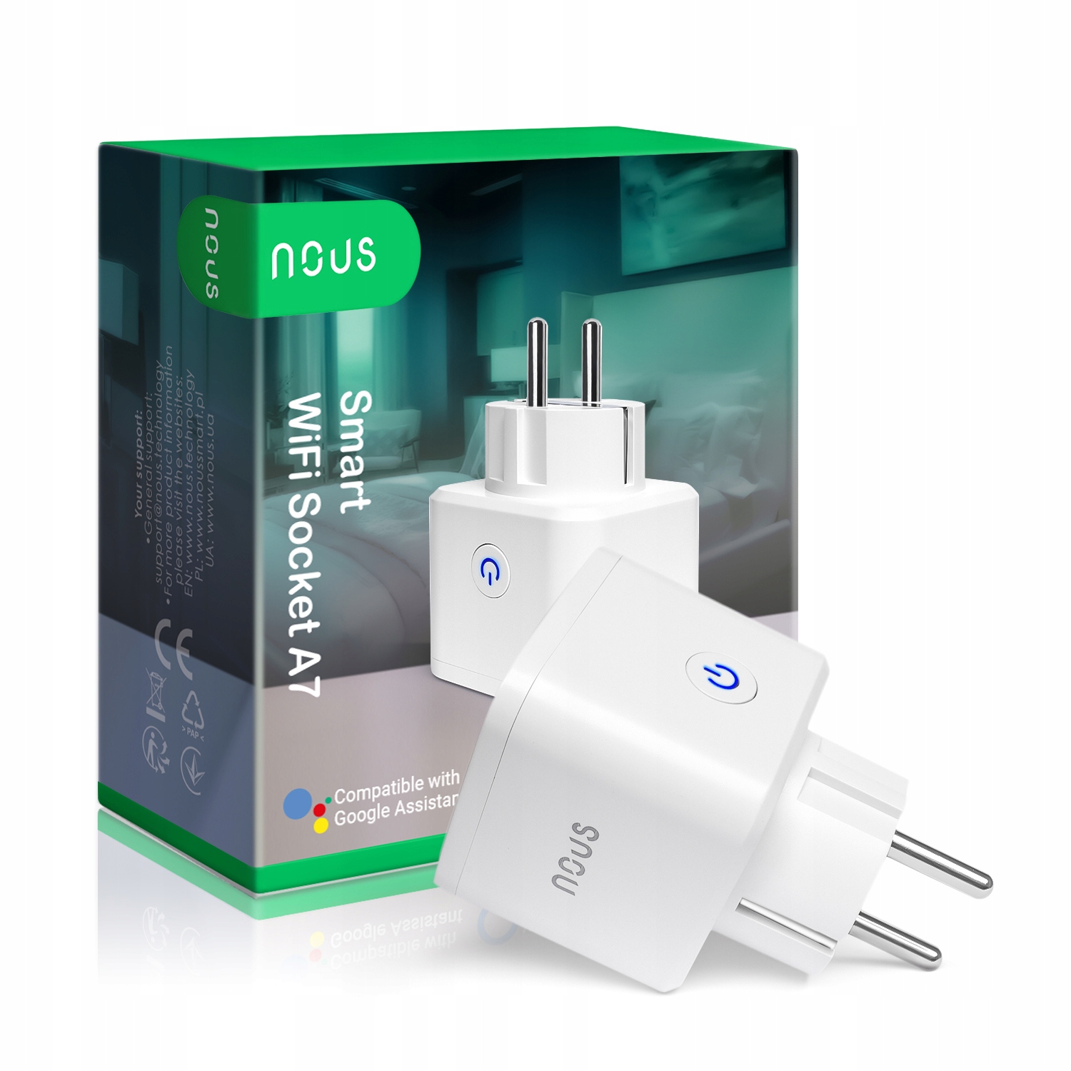 Išmanioji Wi-Fi rozetė Nous Smart Life Tuya A7