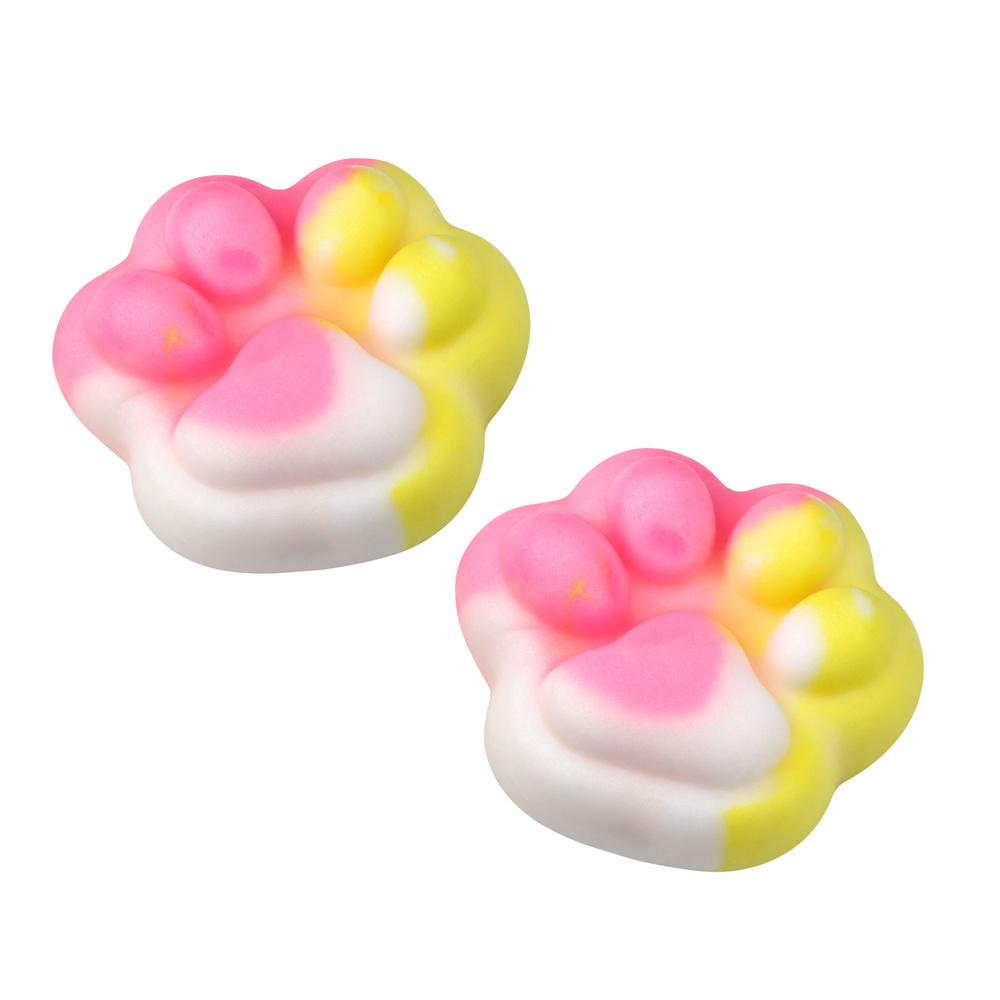 Sensoriniai spaudomi žaislai katės letenėlių formos, pastelinių spalvų, 4,5 × 4,5 × 3 cm, 2 vnt.