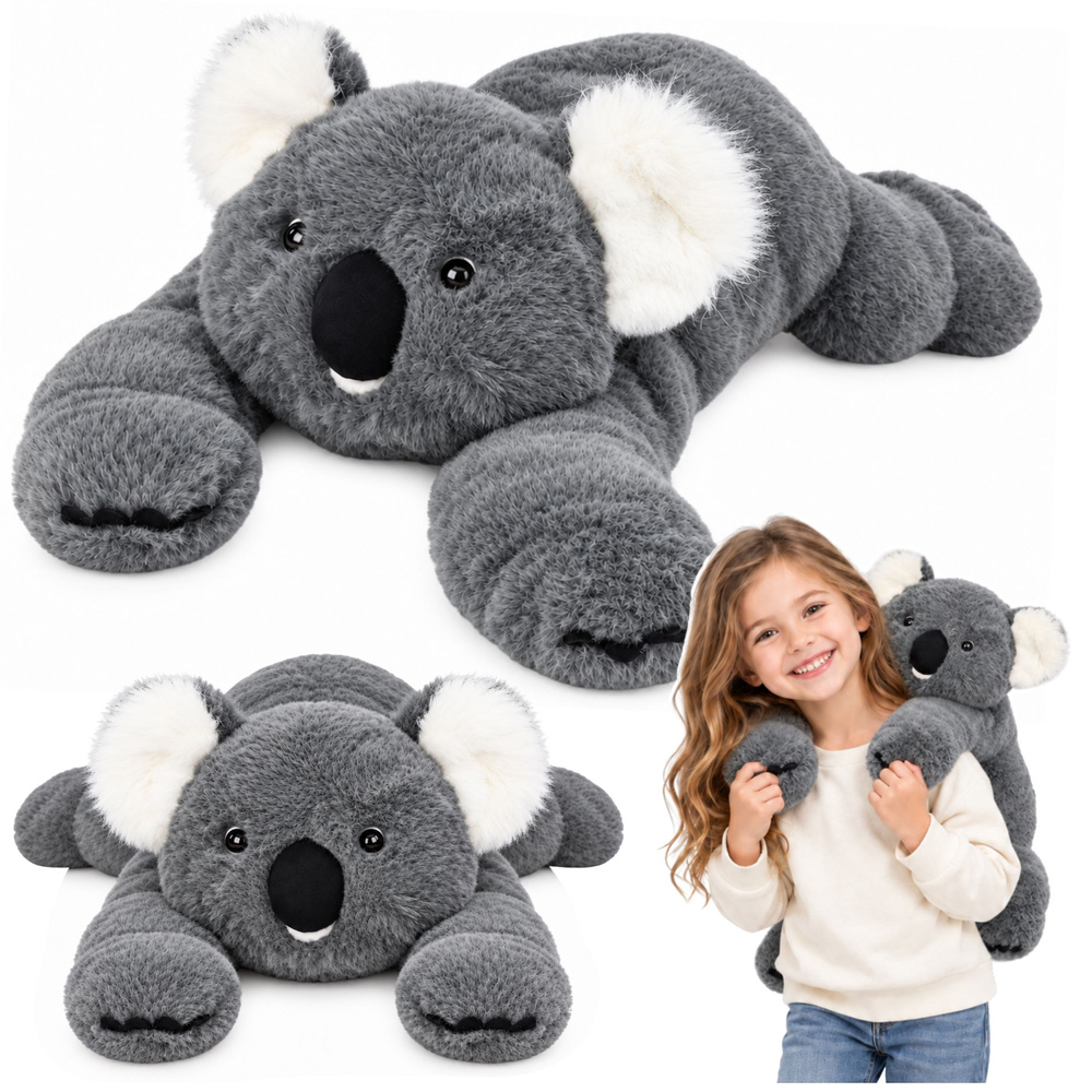 Pliušinis koala žaislas ilgomis rankomis, pilkas, 60 cm