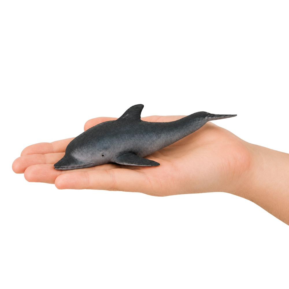 Delfino figūrėlė iš TPR, tamsiai pilka, 17,5 × 7,5 × 3,5 cm