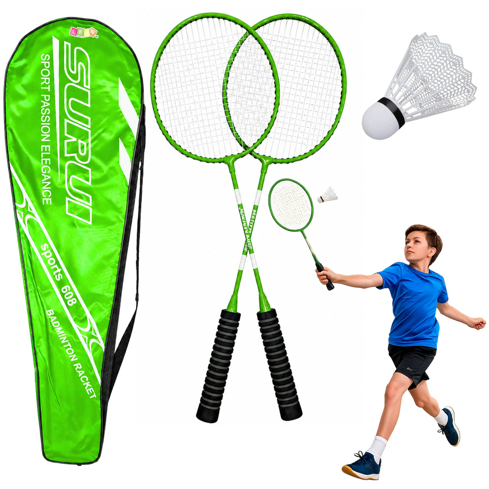 Badmintono rinkinys žalia/juoda 2 vnt.