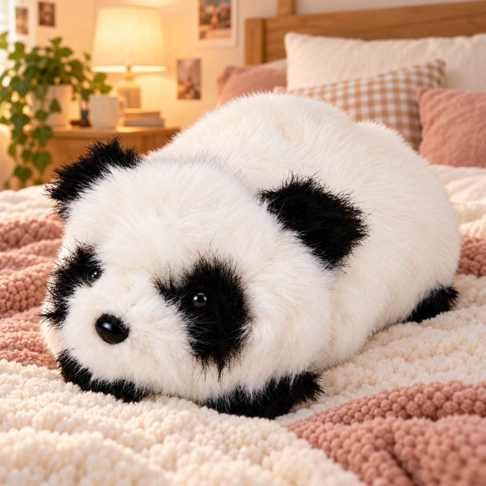 Pliušinis žaislas panda, juodos ir baltos spalvų, 16 × 10 × 8 cm 2