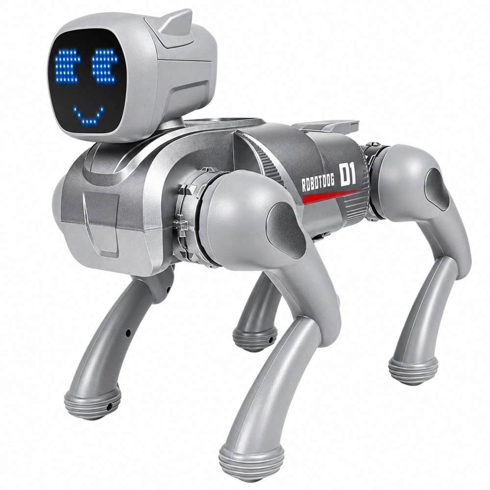 Nuotoliniu būdu valdomas robotas šuo, programuojamas, su Bluetooth, sidabrinis, 31 × 16,5 × 23,5 cm