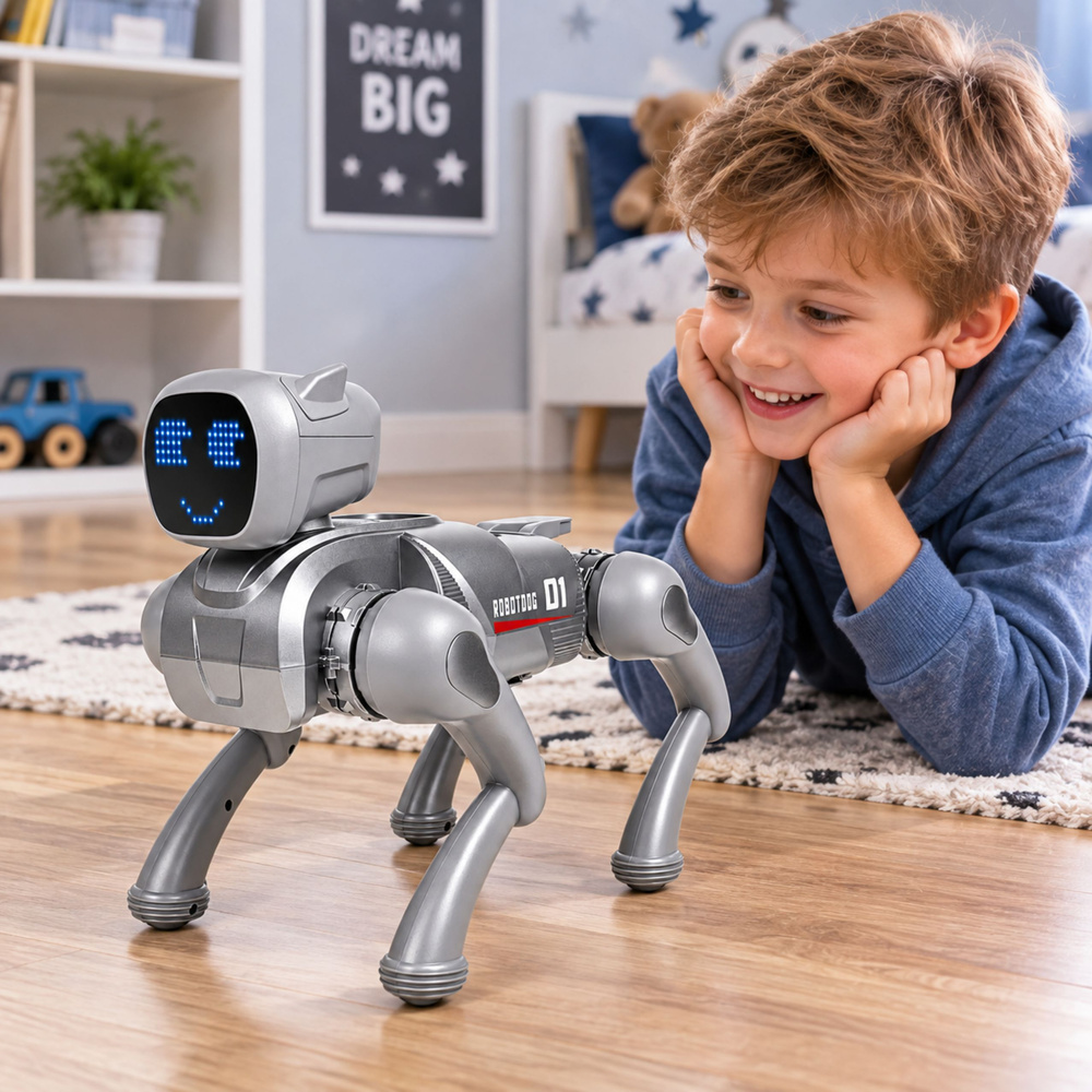 Nuotoliniu būdu valdomas robotas šuo, programuojamas, su Bluetooth, sidabrinis, 31 × 16,5 × 23,5 cm 2
