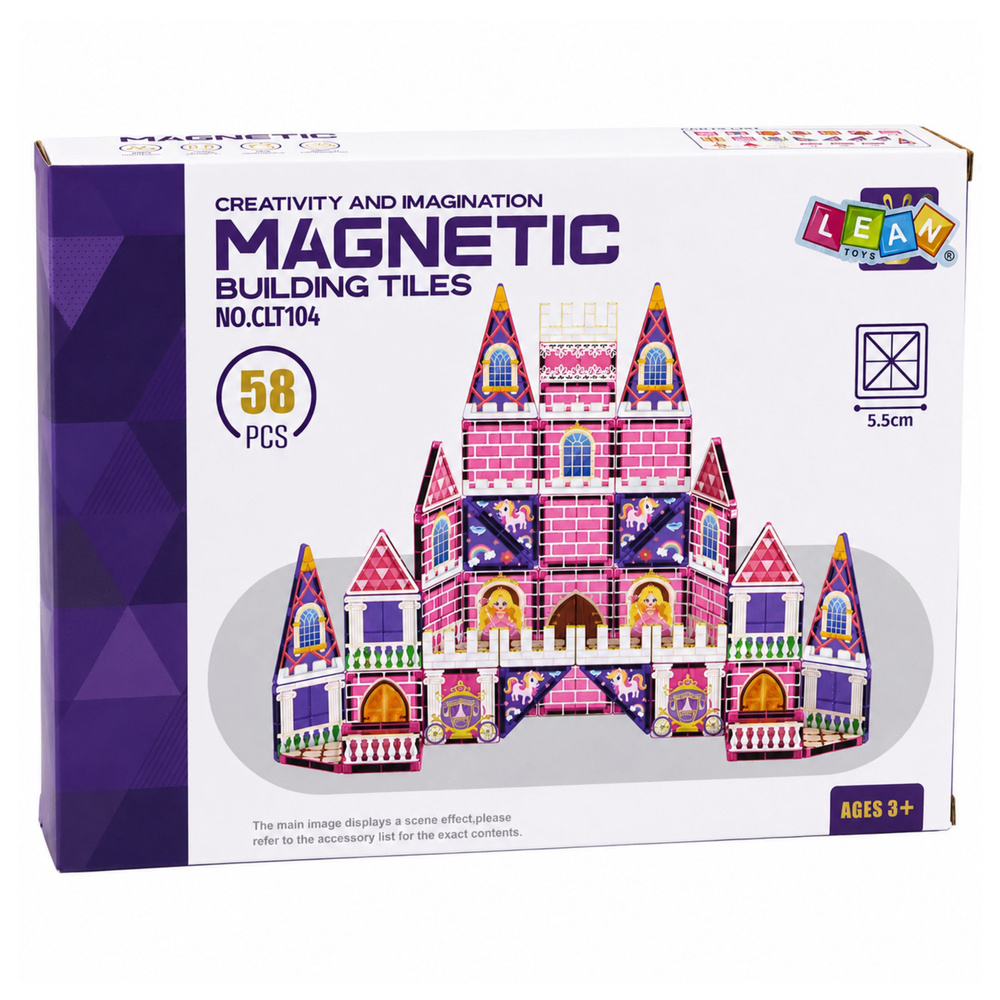 Magnetinės kaladėlės rožinės 58 vnt. 3
