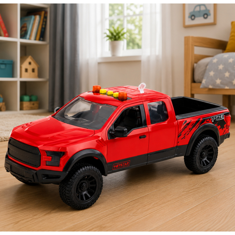 Žaislinis automobilis su šviesos ir garso efektais, raudonas, 34 x 12 x 14 cm 3