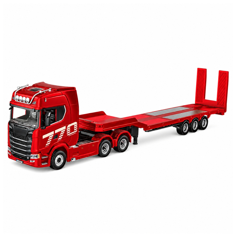 RC sunkvežimis Scania 770S su priekaba, raudonas, 1:18
