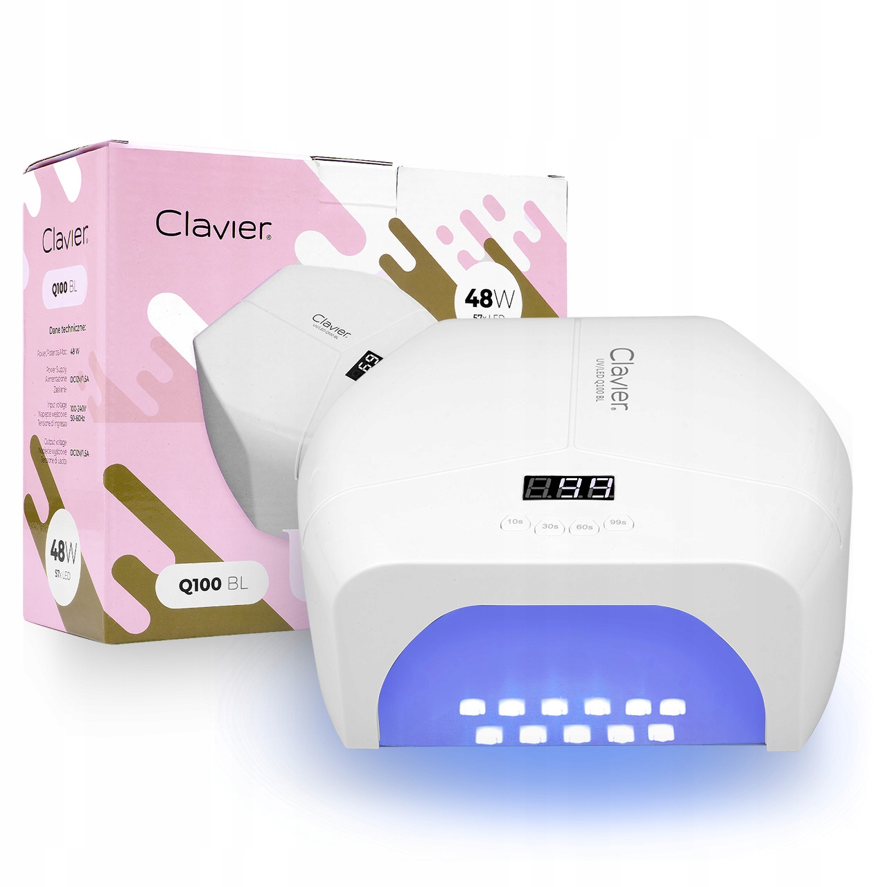 Nagų lempa profesionali 48w uv led lempa q100 bl clavier