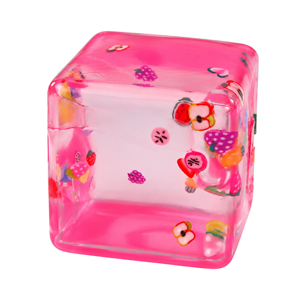 Sensorinis spaudomas žaislas ledo kubelio formos su vaisiais, 5 × 5 × 5 cm 2