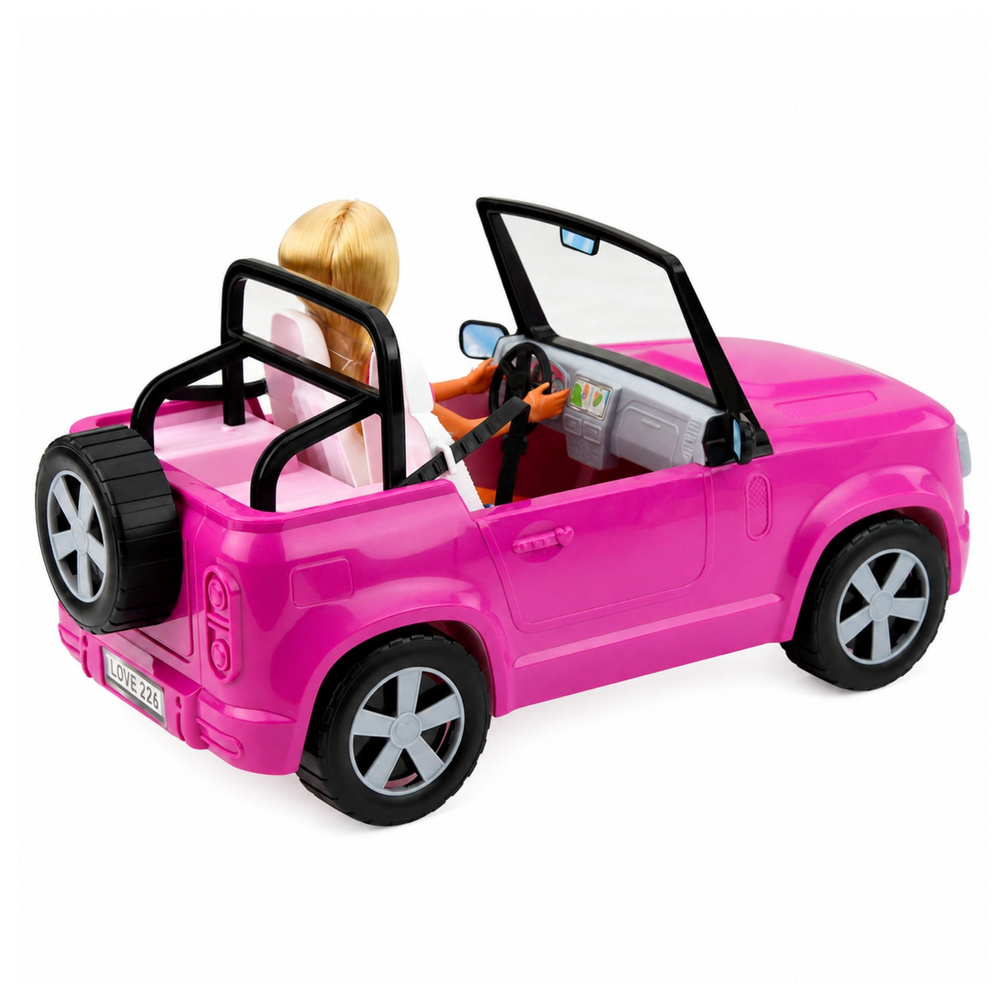 Lėlės ir automobilio rinkinys „Anlily“ su priedais, violetinis, 30 cm 3