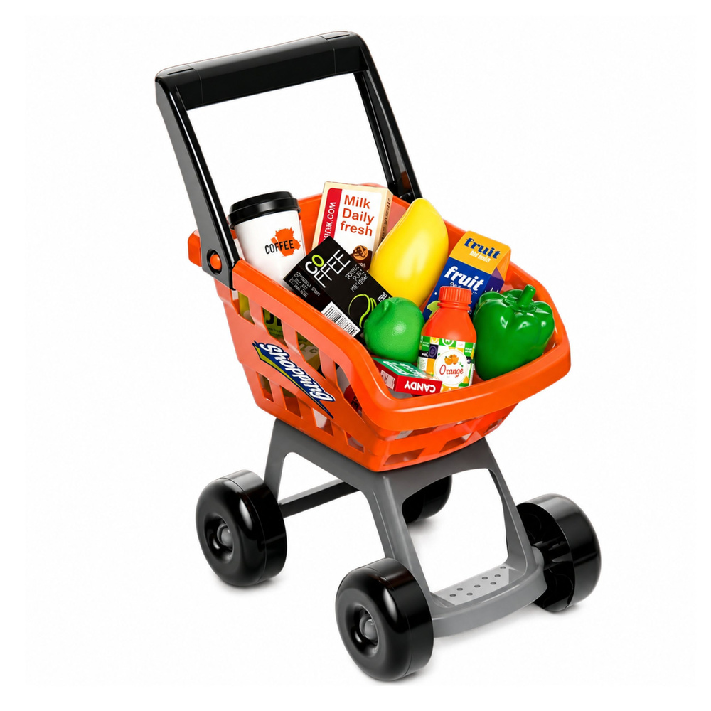 Žaislinis prekybos centro rinkinys su kasos aparatu ir skaitytuvu, įvairiaspalvis, 82 × 48 × 41 cm, apie 60 dalių 3