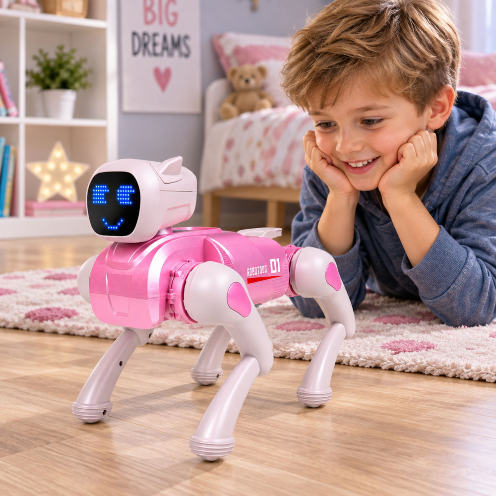 Robotas šuo, programuojamas, su Bluetooth, rožinis, 31 × 16,5 × 23,5 cm 3