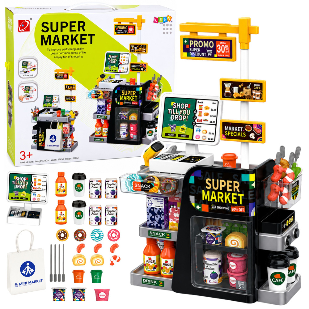 Supermarketas su kasos aparatu 65 vnt.