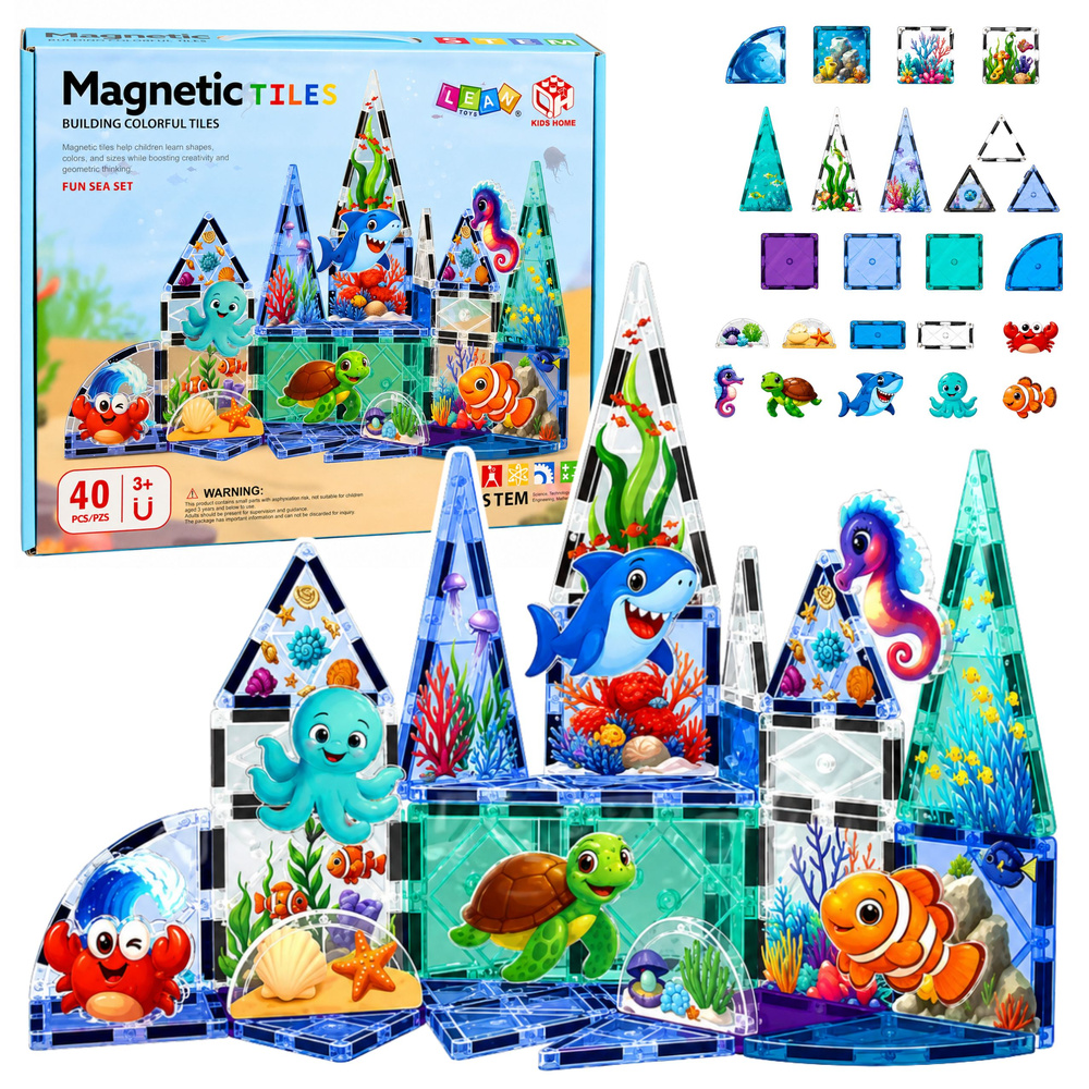 Magnetinės plytelės 40 vnt.