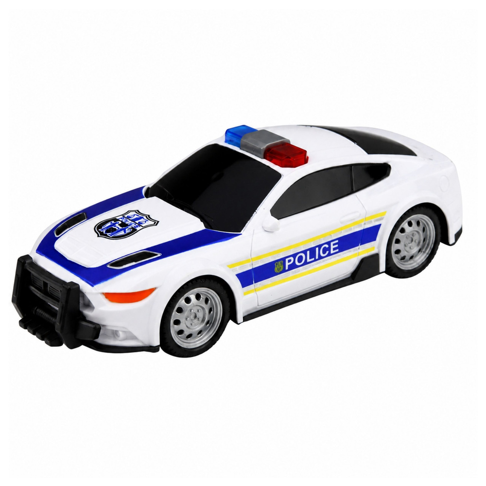 Policijos garažas su automobiliais ir sraigtasparniu, mėlynas ir baltas, 32 × 17 × 21 cm 3