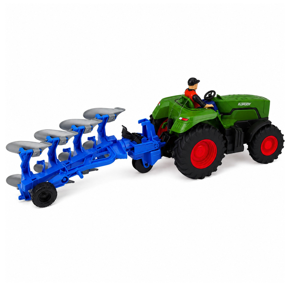 RC traktorius su plūgu ir ūkininku 1:24 2