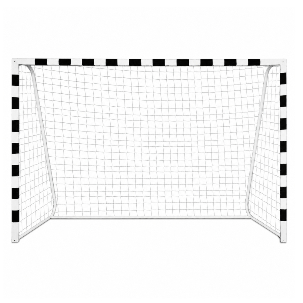 Futbolo vartų tinklas sustiprintas, juodas, 300 x 200 x 120 cm 2