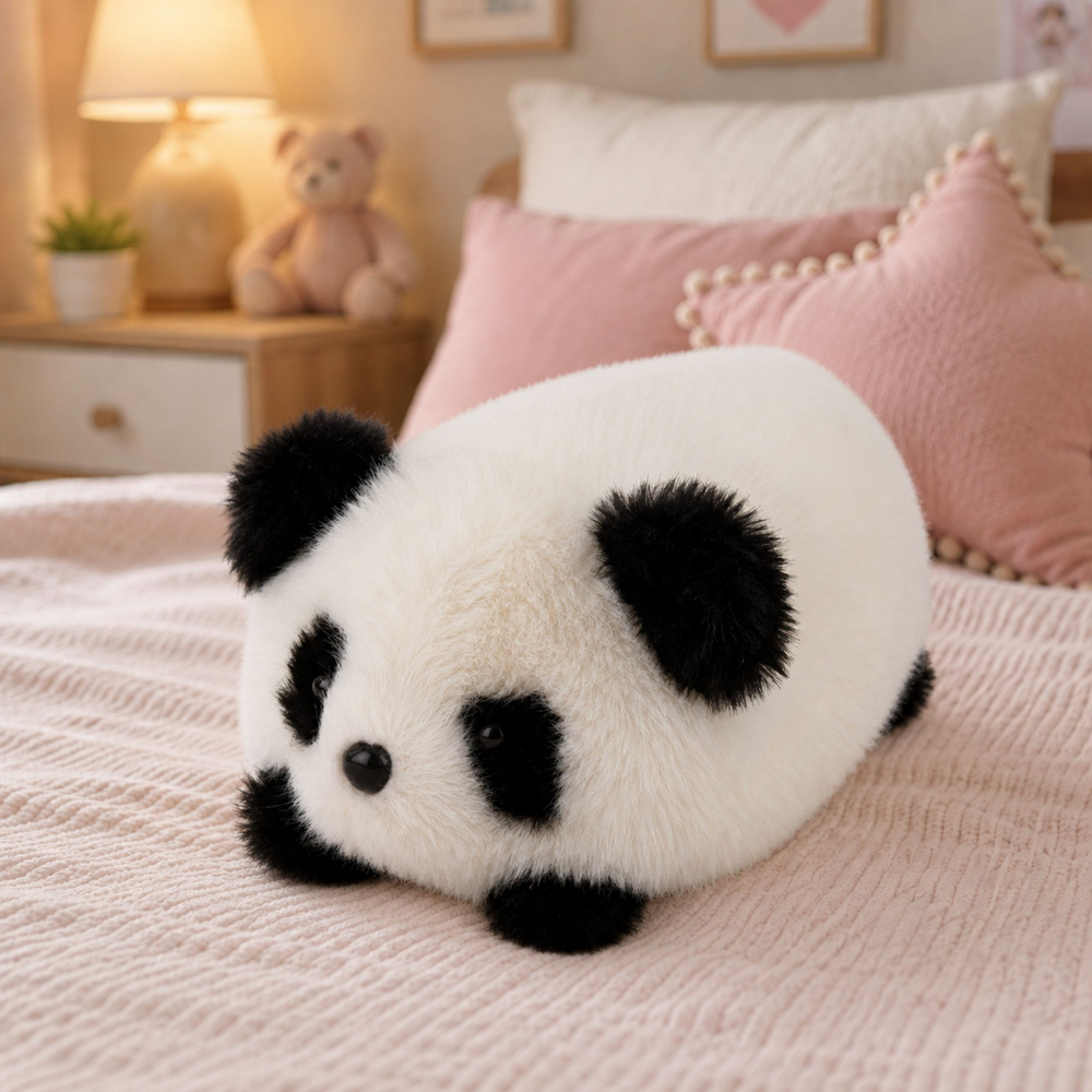 Pliušinis žaislas panda, juoda ir balta, 16 × 10 × 9 cm 3
