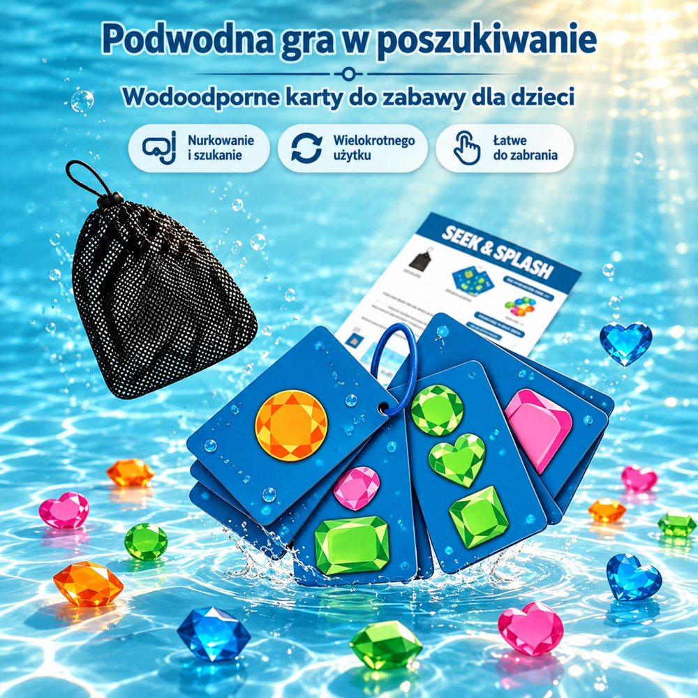 Niršanas spēle ar ūdensizturīgām kartītēm, daudzkrāsaina, 46 gab. 3