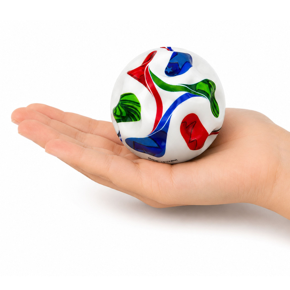 Antistresinis kamuoliukas su įdubimais, futbolo dizaino, įvairiaspalvis, Ø 7 cm 2