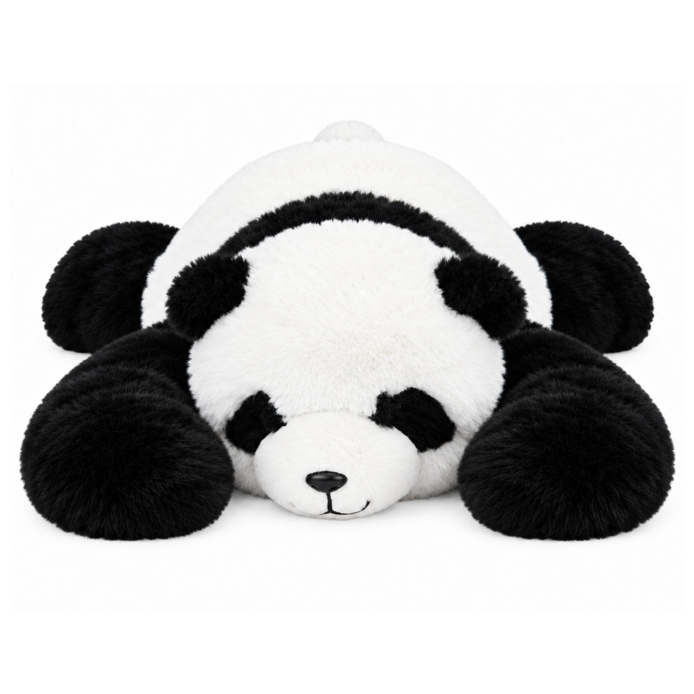 Pliušinis žaislas panda ilgomis rankomis, juodos ir baltos spalvos, 60 × 35 × 18 cm