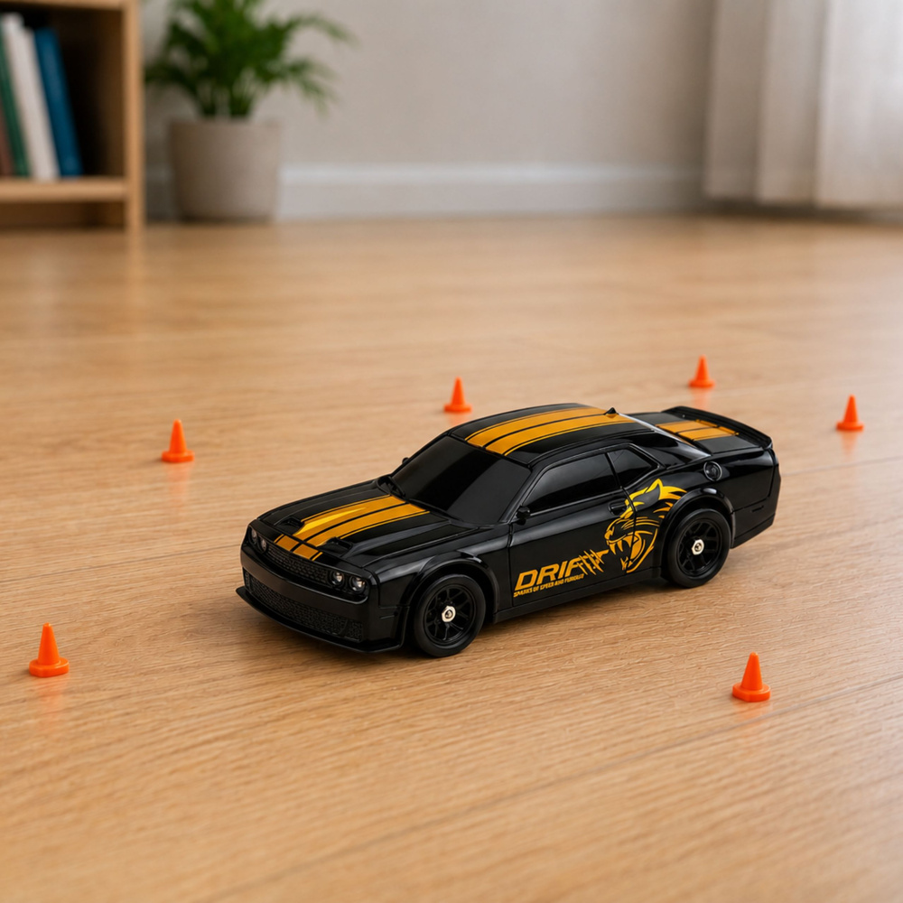 Nuotoliniu būdu valdomas  automobilis 4WD, 1:43, juodas, 12 × 5 × 3,5 cm 3