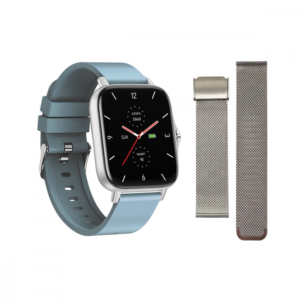 Išmanusis laikrodis maxcom smartwatch fit fw55 aurum pro sidabras – 5908235977126