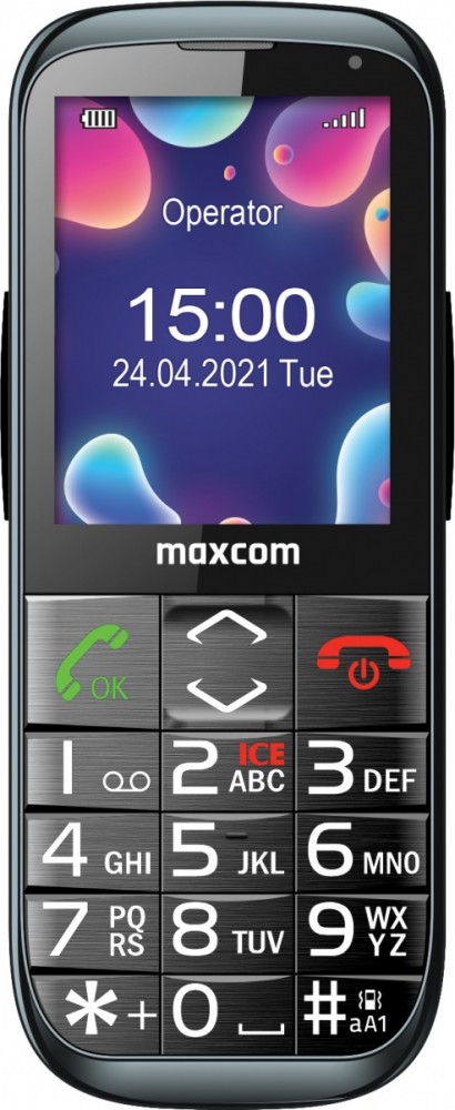 Telefonas MaxCom MM 724 Mobilusis Telefonas, 4GB, SOS Mygtukas, Dideli Klavišai, Juodas
