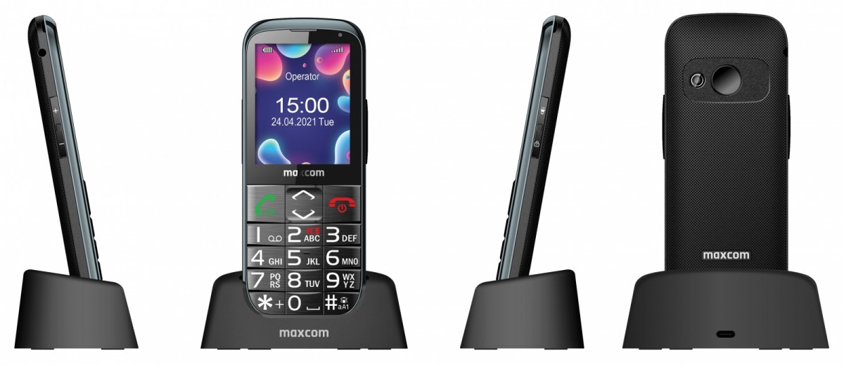 Telefonas MaxCom MM 724 Mobilusis Telefonas, 4GB, SOS Mygtukas, Dideli Klavišai, Juodas