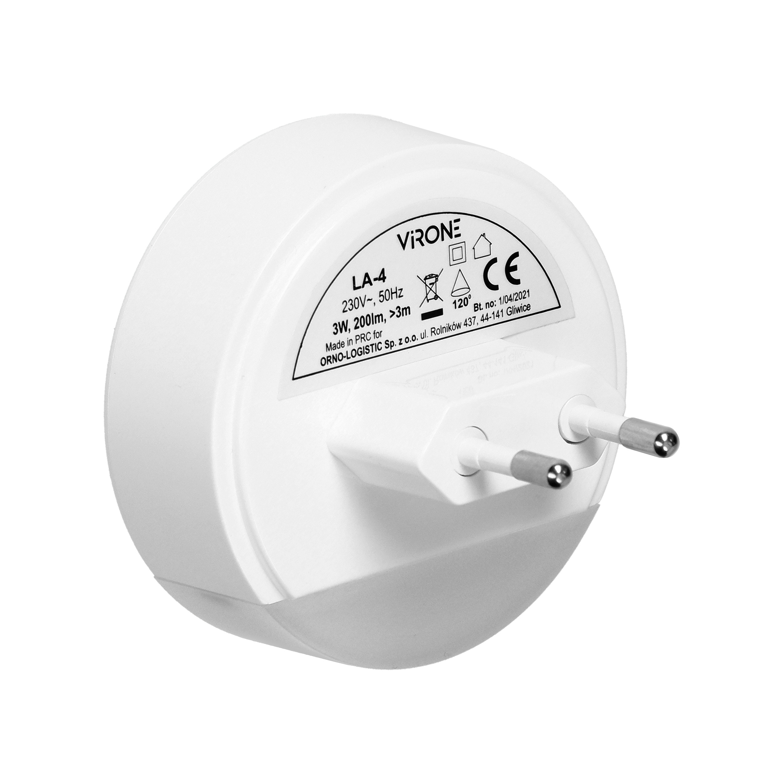 LED naktinė lemputė su judesio jutikliu, su koridoriaus funkcija 0,2W/3W, 200lm