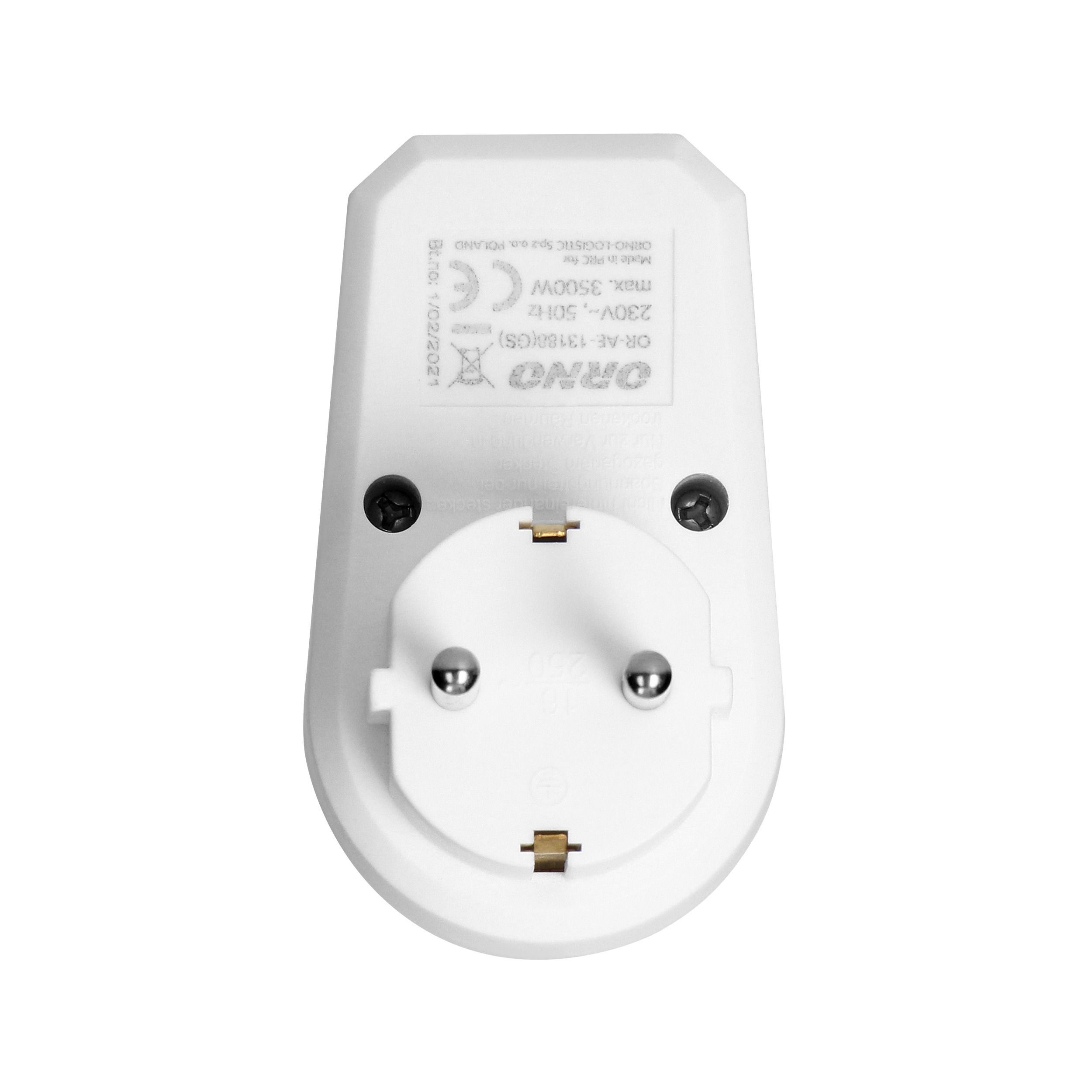 Viengubas adapteris su schuko lizdu ir jungikliu