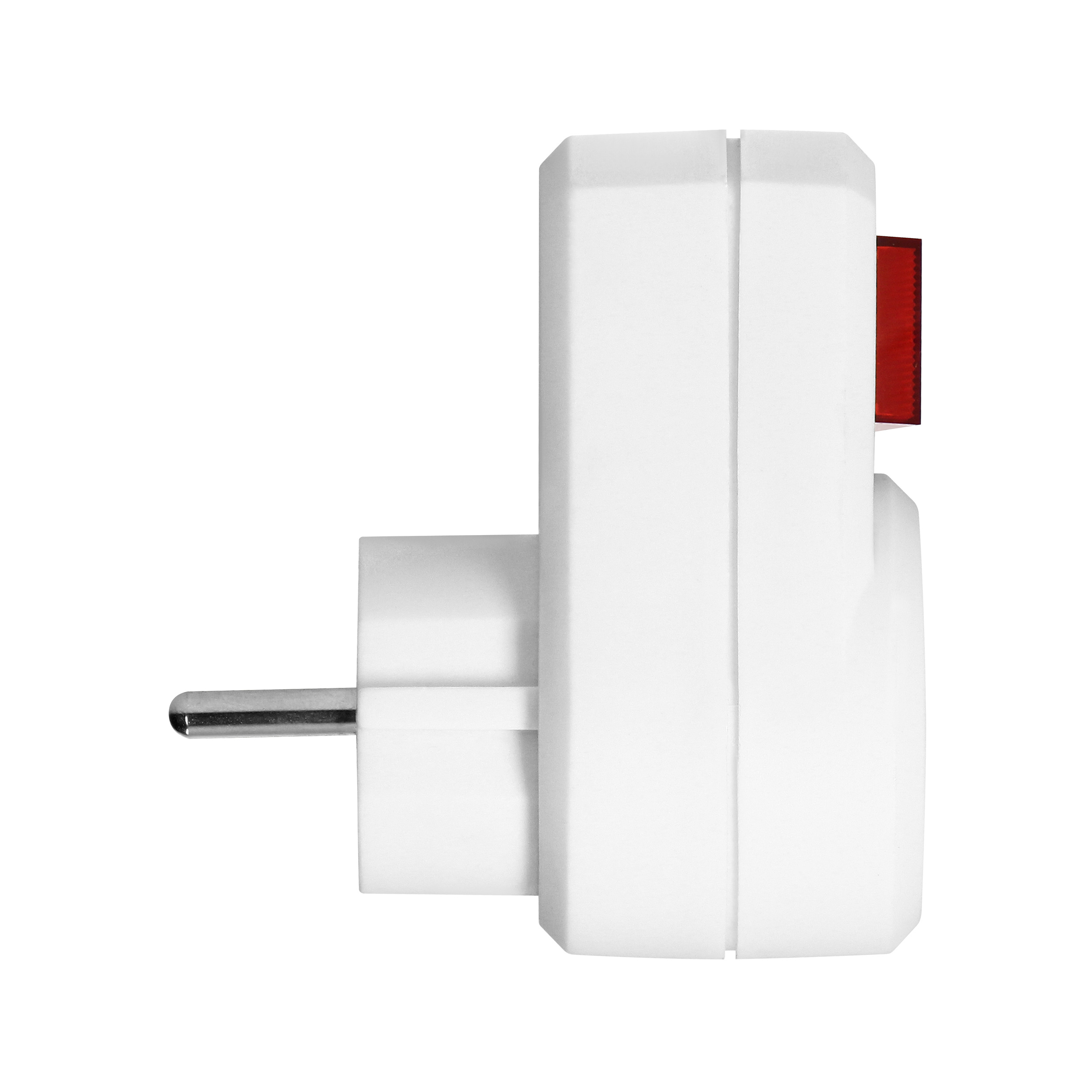 Viengubas adapteris su schuko lizdu ir jungikliu