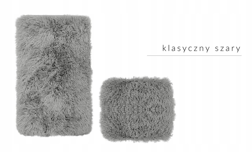 2CZ Shaggy Megan pliušiniai vonios kilimėliai, klasikiniai pilki