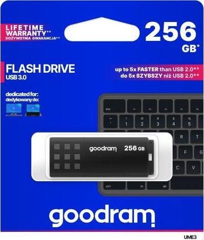 USB laikmena Goodram 256gb ume3 juodas usb 3.2 gen 1