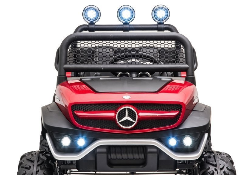 Vienvietis vaikiškas elektromobilis mercedes unimog s, raudonas-dažytas, raudona