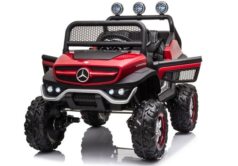 Vienvietis vaikiškas elektromobilis mercedes unimog s, raudonas-dažytas, raudona