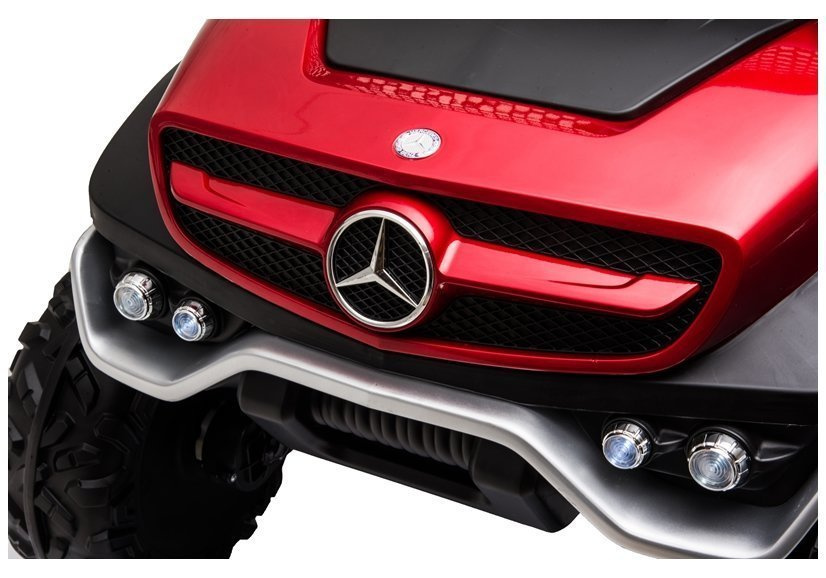 Vienvietis vaikiškas elektromobilis mercedes unimog s, raudonas-dažytas, raudona