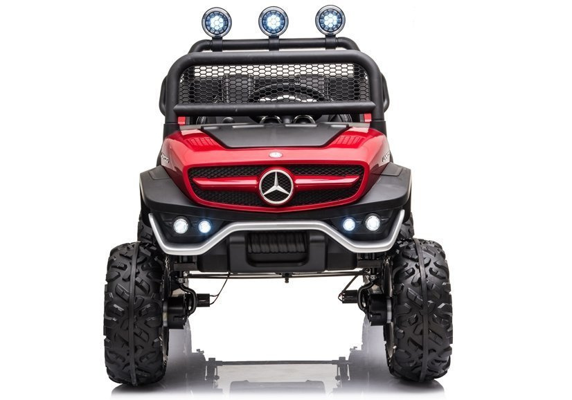 Vienvietis vaikiškas elektromobilis mercedes unimog s, raudonas-dažytas, raudona