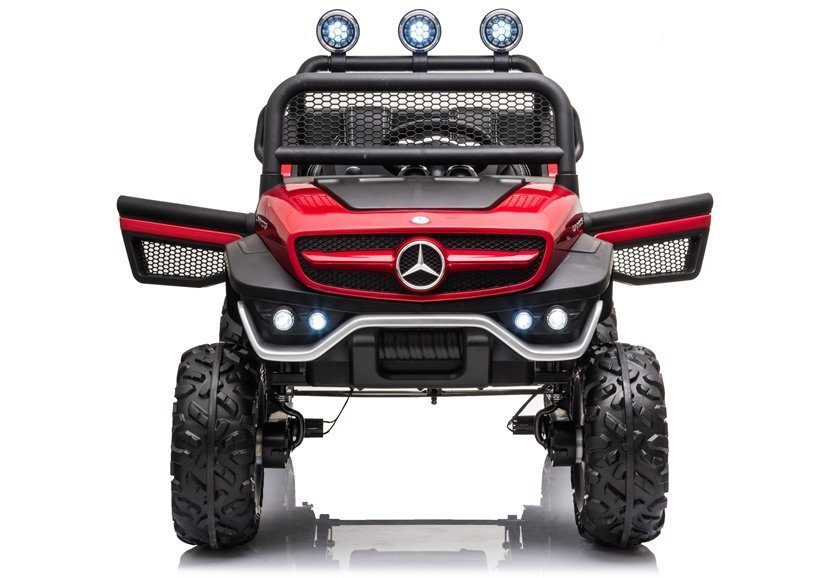 Vienvietis vaikiškas elektromobilis mercedes unimog s, raudonas-dažytas, raudona