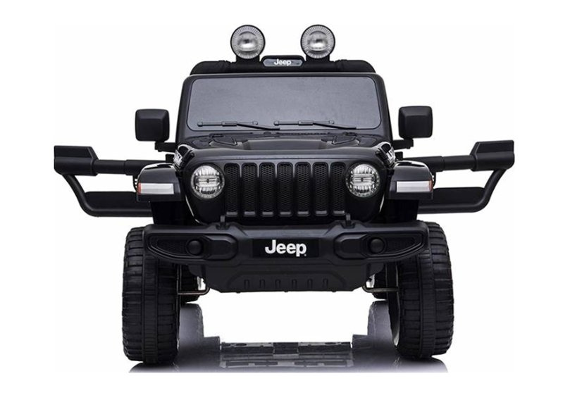 Dvivietis vaikiškas elektromobilis jeep rubicon 4x4, juodas