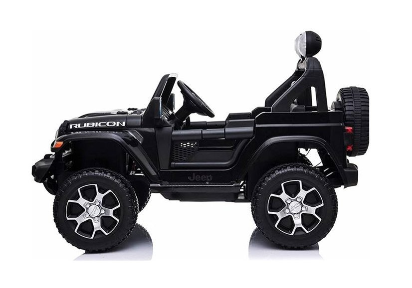 Dvivietis vaikiškas elektromobilis jeep rubicon 4x4, juodas