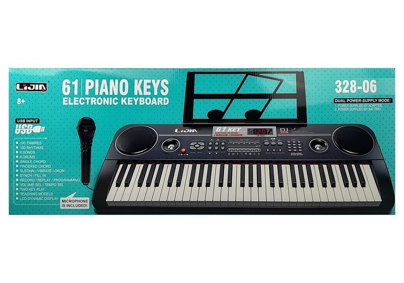 Vaikiškas pianinas su klavišu ir mikrofonu