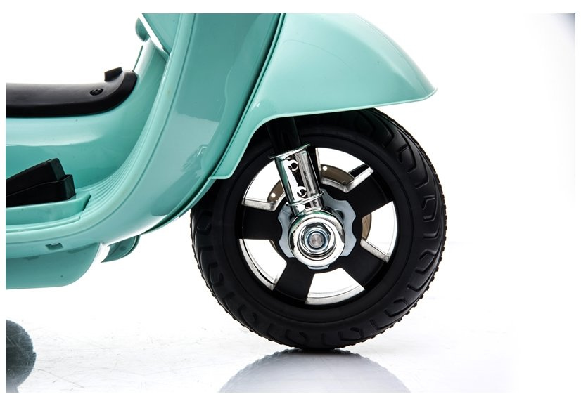 Elektrinis motoroleris vaikams vespa gts 300 mini, turkio spalvos