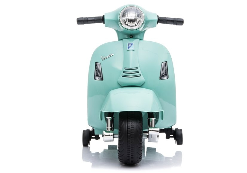 Elektrinis motoroleris vaikams vespa gts 300 mini, turkio spalvos