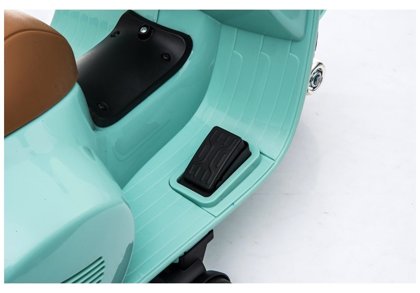 Elektrinis motoroleris vaikams vespa gts 300 mini, turkio spalvos