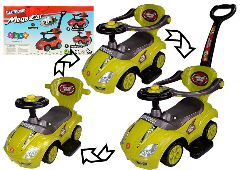 Paspiriama Mašinėlė-Stumdukas Mega Car 3In1, Geltona