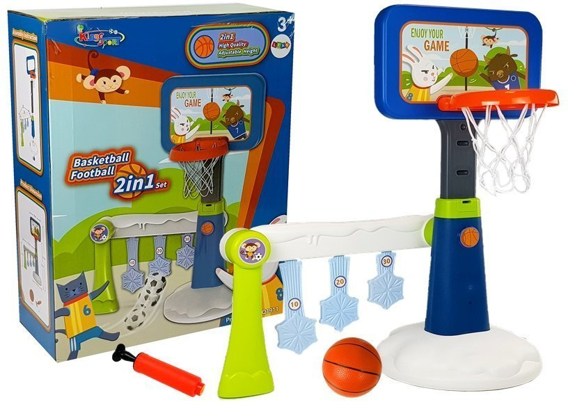 Vaikiškas krepšinio ir futbolo rinkinys lean toys 2 in 1