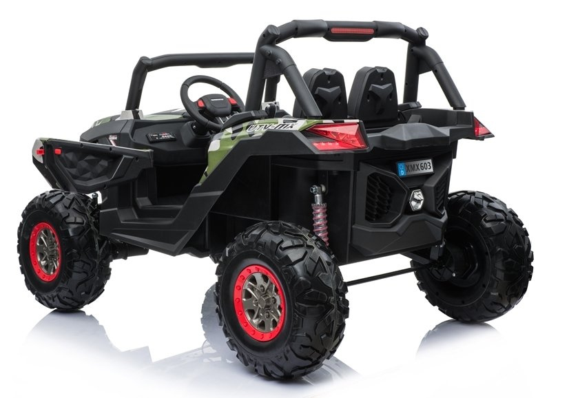 Dvivietis vaikiškas elektromobilis buggy xmx603, juoda/žalia