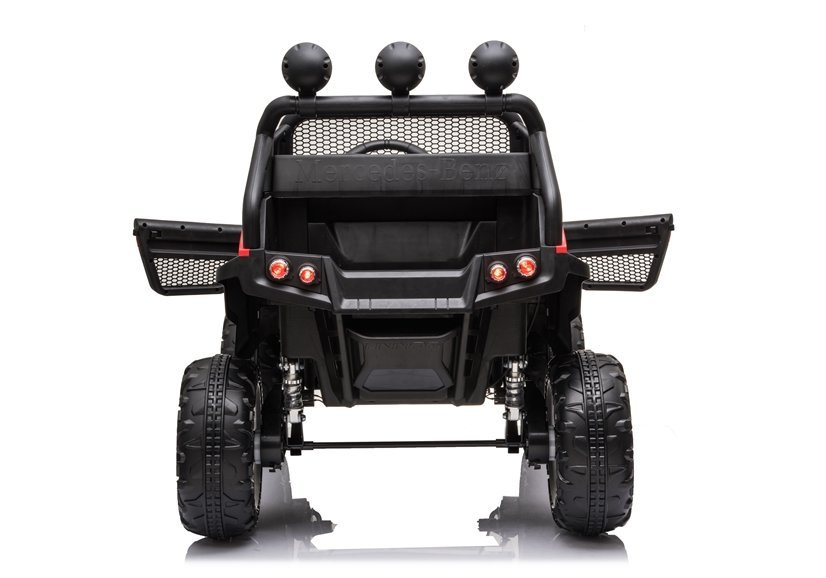 Vaikiškas elektrinis visureigis mercedes unimog s, raudonas