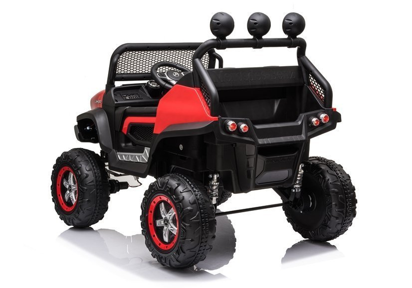 Vaikiškas elektrinis visureigis mercedes unimog s, raudonas